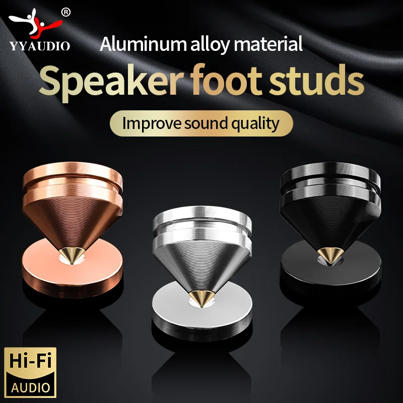 YYAUDIO Erument-HiFi-Lautsprecherständer-Fußpolster, Stoßdämpfer, Lautsprecher-Fußpolster aus Aluminiumlegierung, hohe Qualität, 4 Stück.