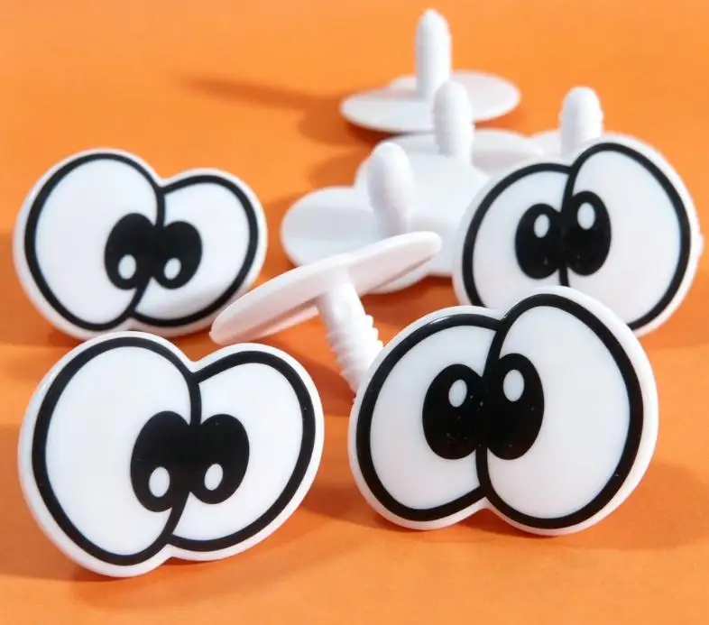32x27mm Kawaii Bedruckte Augen aus Kunststoff mit Sicherheitsringen für DIY Plüschtiere und Bären-Zubehör – Optionen: 20 Stück, 50 Stück, 100 Stück – Detail 1