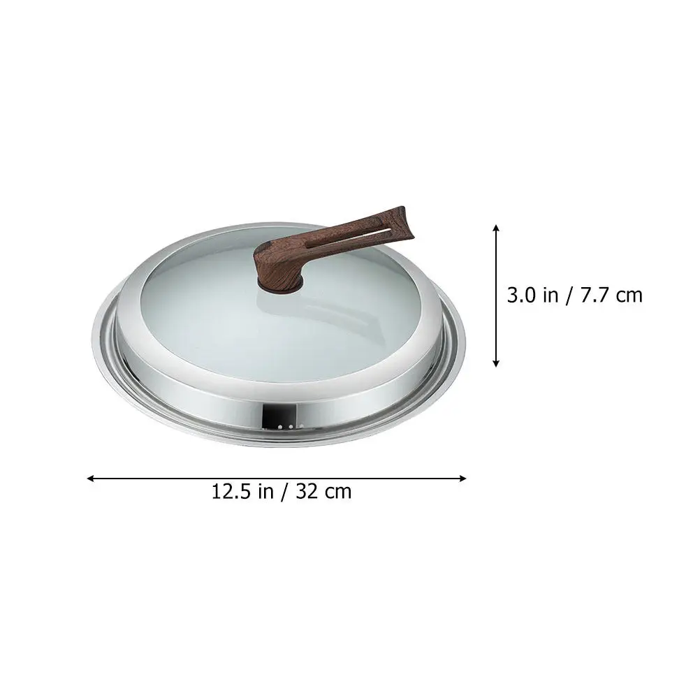 Stainless Steel Glass Pot Cover Visible Pan Lid Wok Overflow Splash Resistant Kitchen Cookware Accessory Frying Pan Glass Lid - view 6