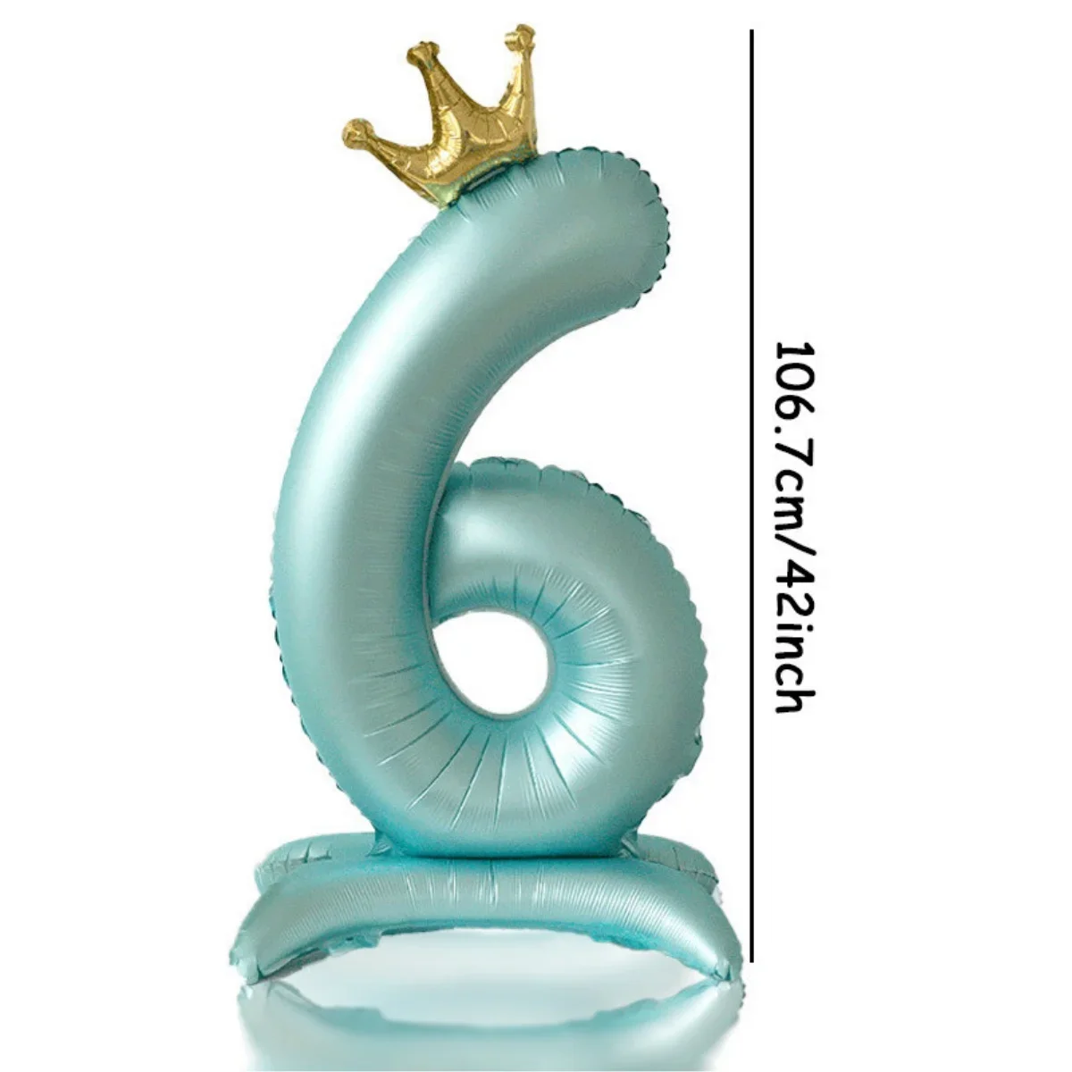42 Zoll 0-9 Blaue Kronen-Zahlenballons Prinzessinnen-Thema Happy Birthday Party Kinder Erwachsene Deko Baby Shower Globos Jubiläums-Dekoration