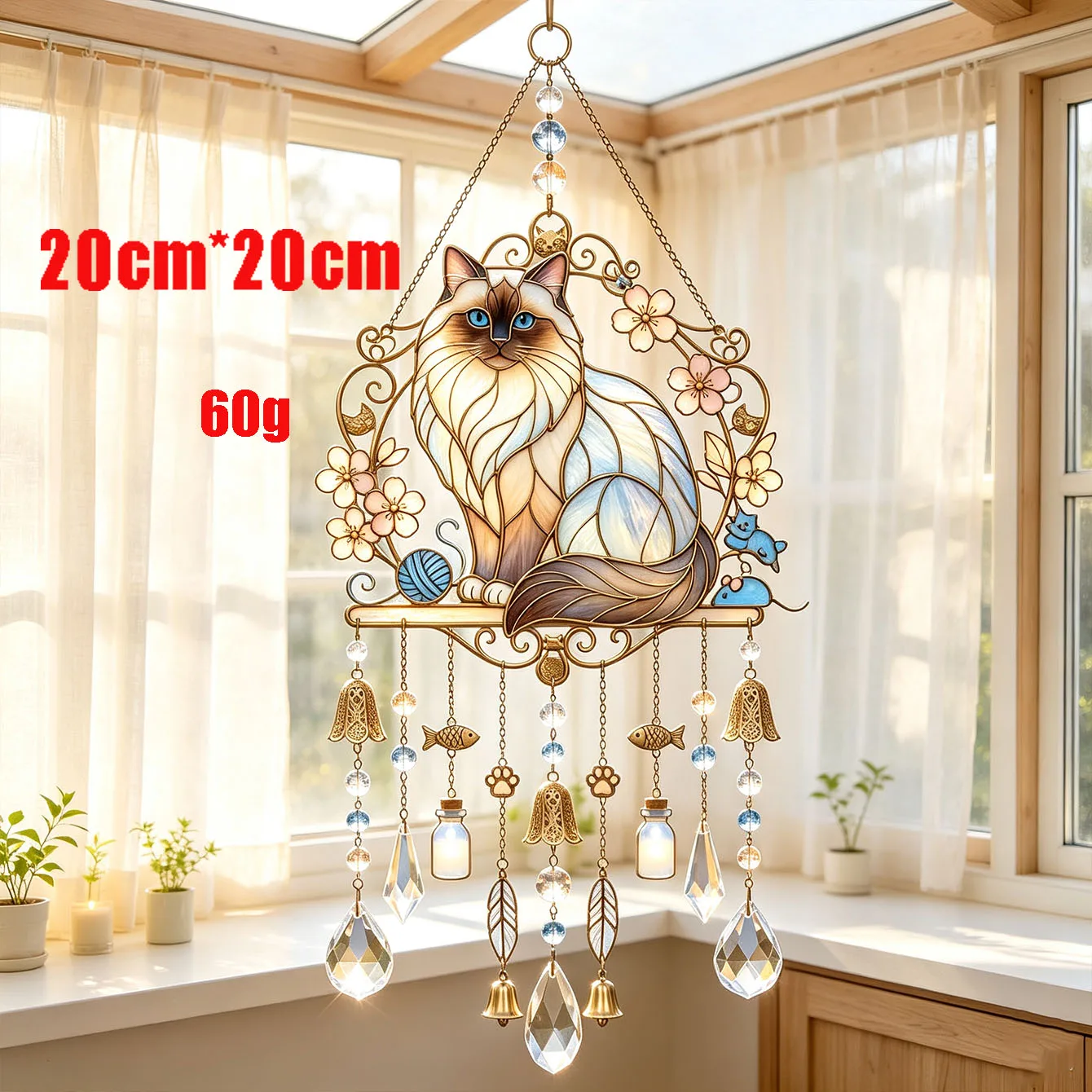 Hummingbird Wind Chimes Suncatcher Wall Window Door Garden Wind Bell Hanging Ornaments Pendant Home Campanula Decoration Craft