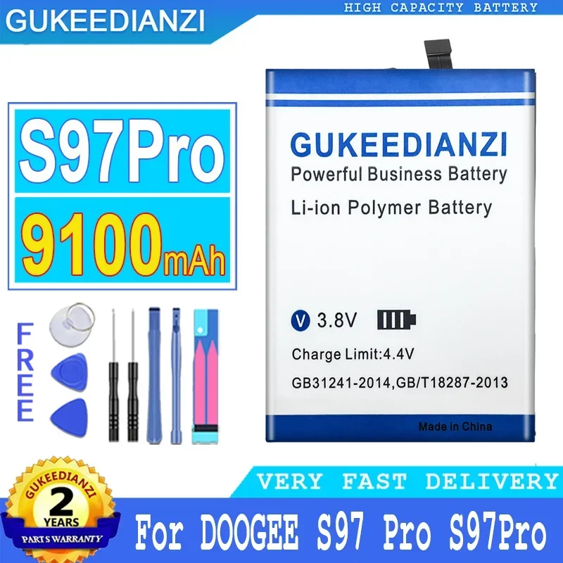 

Запасной аккумулятор GUKEEDIANZI Для DOOGEE S97 Pro, S97 Pro мобильный телефон, Tools, 9100mAh, BAT21ZN1318500