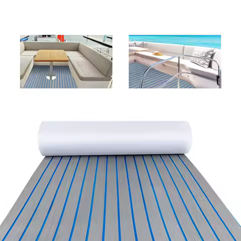 240*60cm/240*90cm EVA Foam Non-Slip Boat Deck Mat 6mm Thick Waterproof Marine Yacht Faux Teak Decking Sheet Flooring Carpet Pad