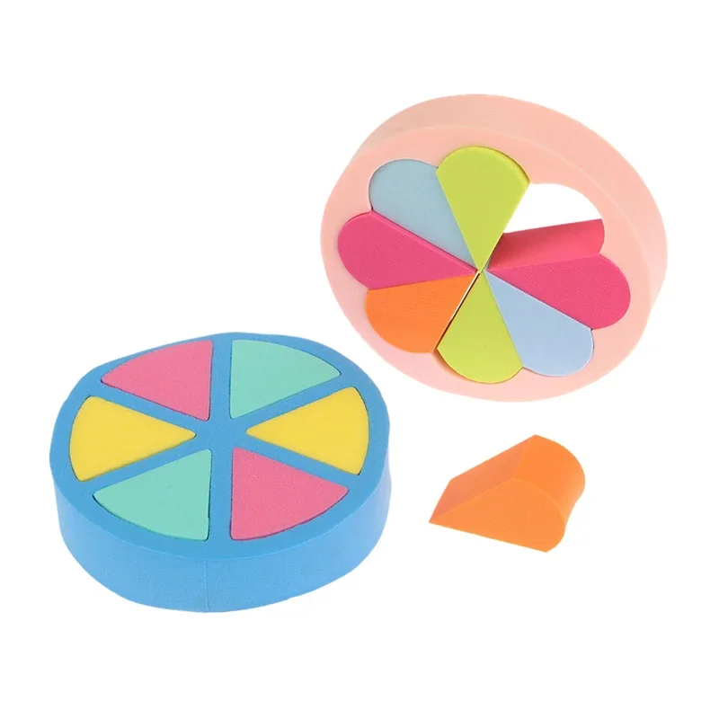 6/8 個三角形化粧パフ小さなスポンジポータブルブレンダーウェットドライデュアルユース美容天然ラテックスミニフェイシャル化粧品ツール