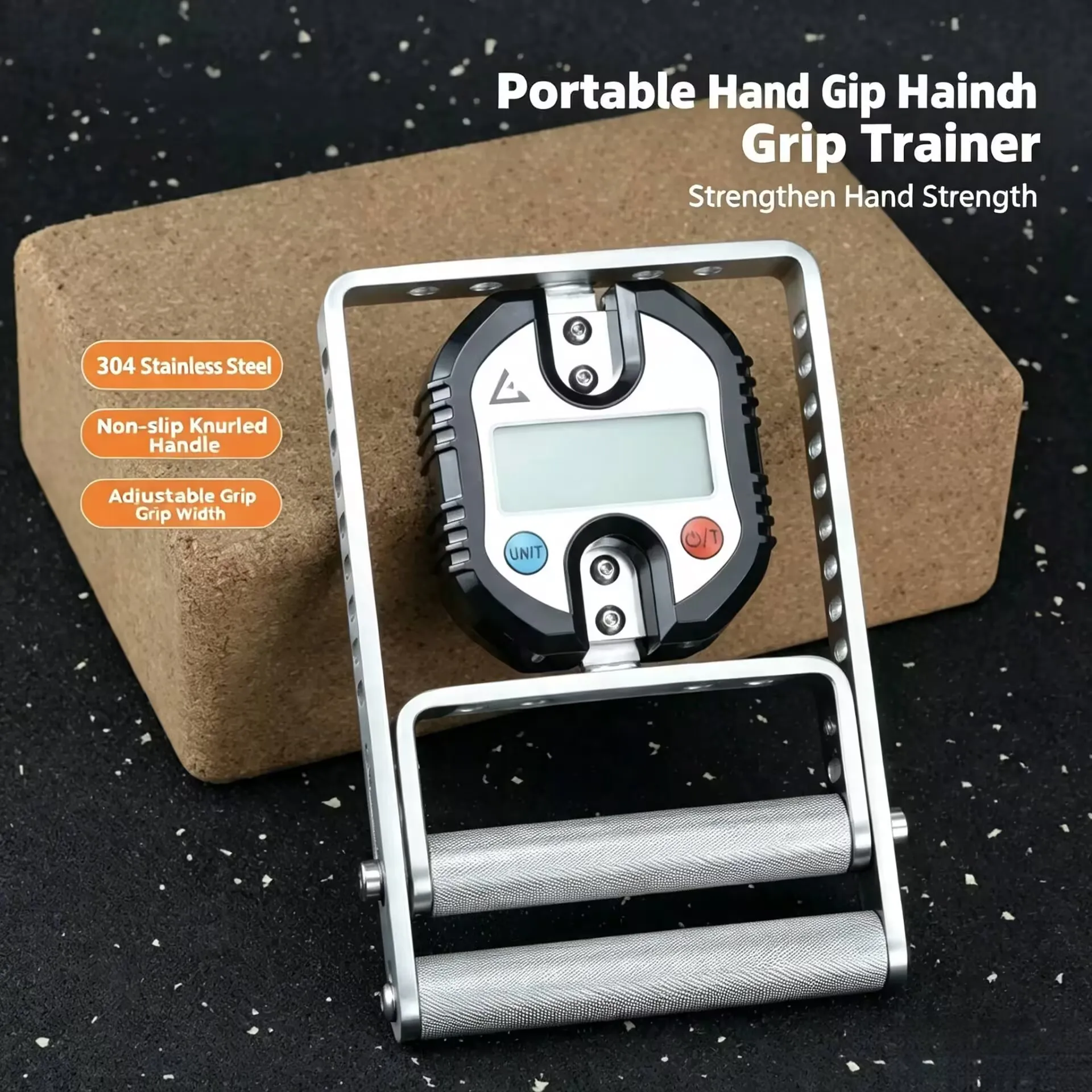 Digital Hand Dynamometer 150kg/330lbs, Adjustable Handle, Electronic Hand Exerciser for Athletes Fitness Training