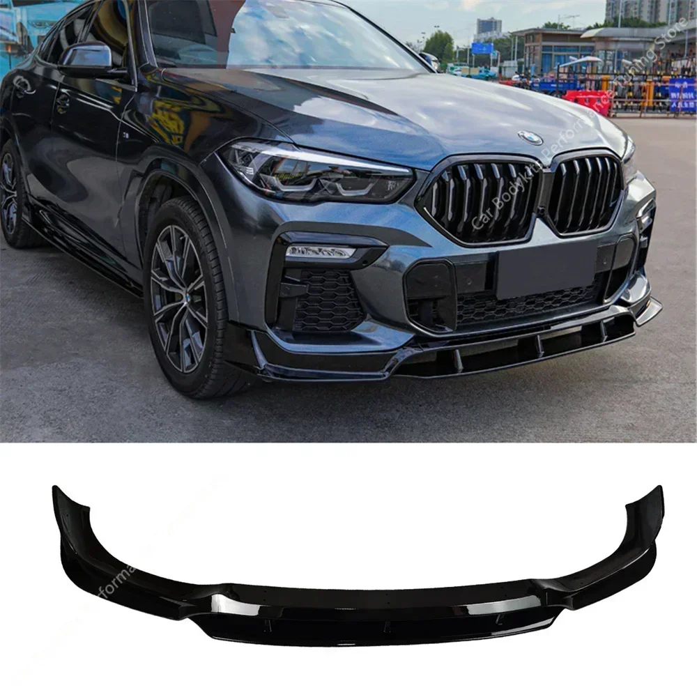 4pcs Car Front Bumper Splitter Lip Spoiler Diffuser For Bmw G06 X6 30d 40i 40d 45e M50i M50d M Pack Bodykits 2019-2023 Pre-Lci