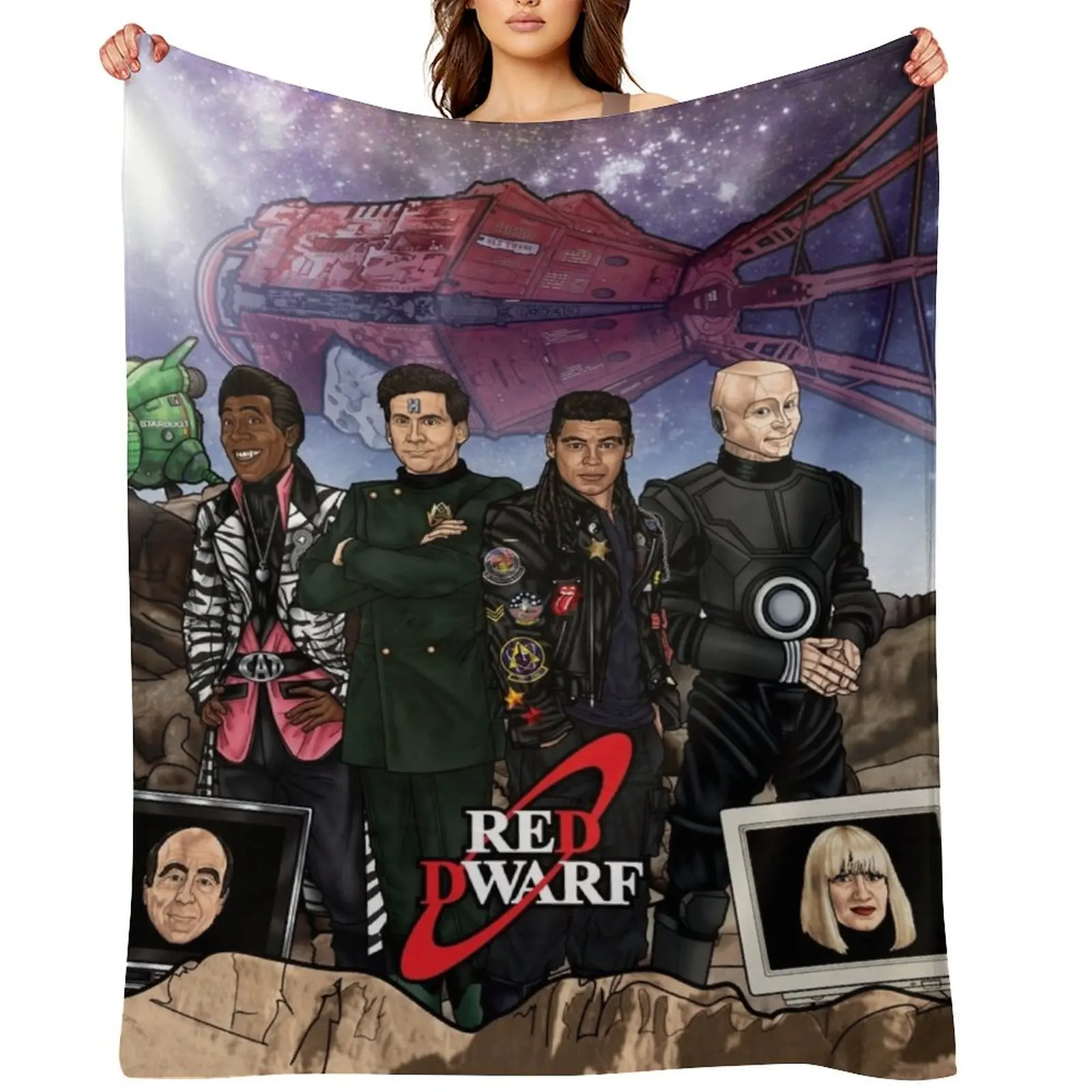 Red Dwarf Throw Blanket Furrys Hairy For Sofa Thin blankets and throws Shaggy Beautifuls Blankets