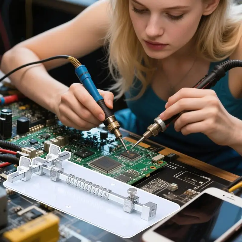 Pcb Holder For Soldering Motherboard Soldering Repair Clamping Tools Portable Fixed Stand Ic Grooves Support Clamp For Men Women