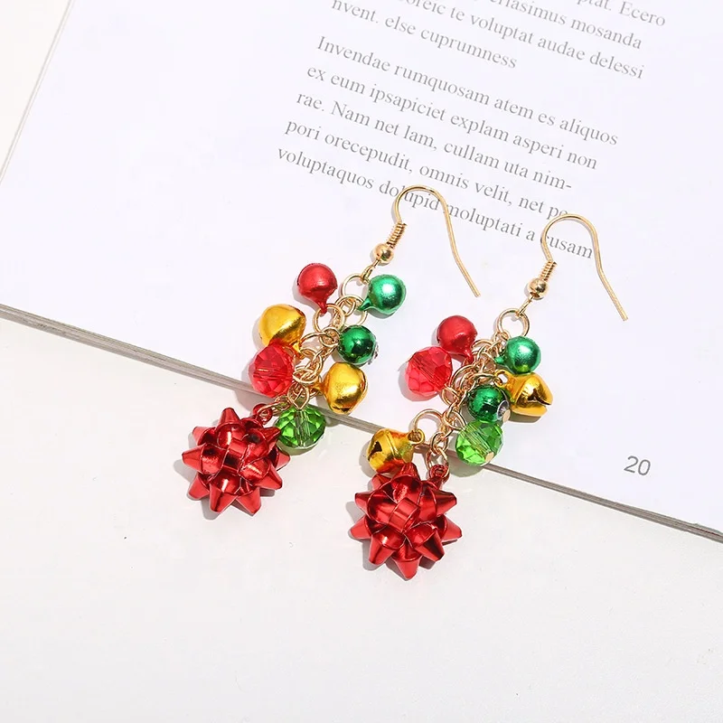 Christmas Jewelry Set for Girls Cute Pendant Chains Necklace Earrings Set Women 2024 New Year Gift