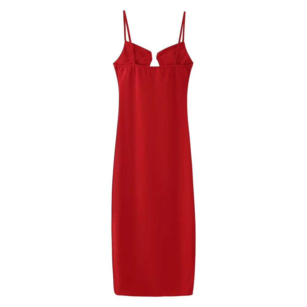 สินค้าใหม่ประจำฤดูร้อน ชุดเดรสผู้หญิงทรงเข้ารูป เซ็กซี่ โชว์หลัง สายเดี่ยว ตกแต่งดอกไม้สามมิติ