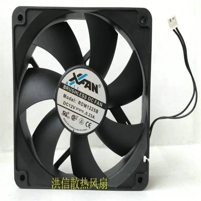 12025 RDM1225B DC12V 0.23A 120*25mm two-wire chassis cooling fan