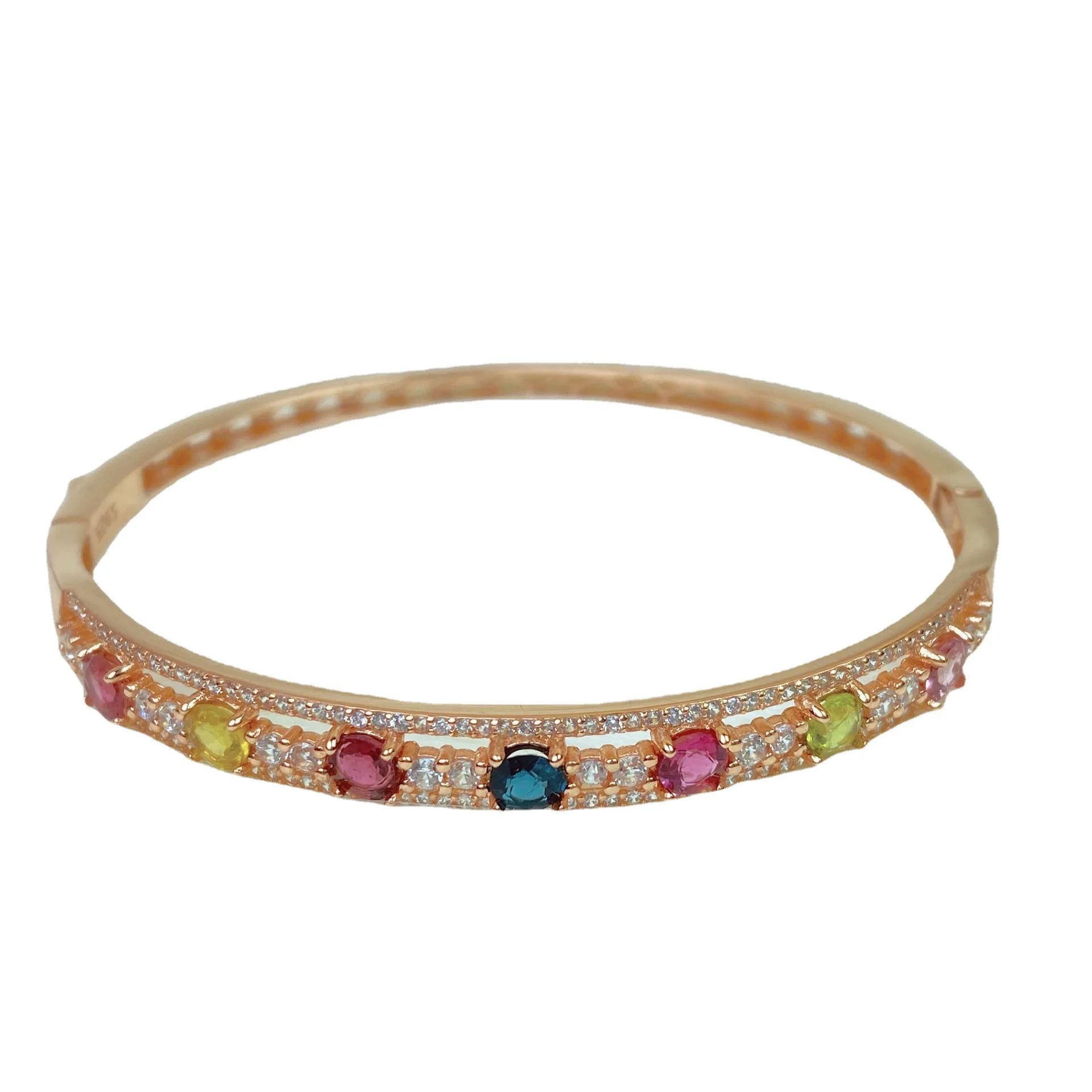 عالية الجودة 925 فضة التورمالين الطبيعي سوار الزركون سوار للمرأة حفلة خطوبة مجوهرات هدية