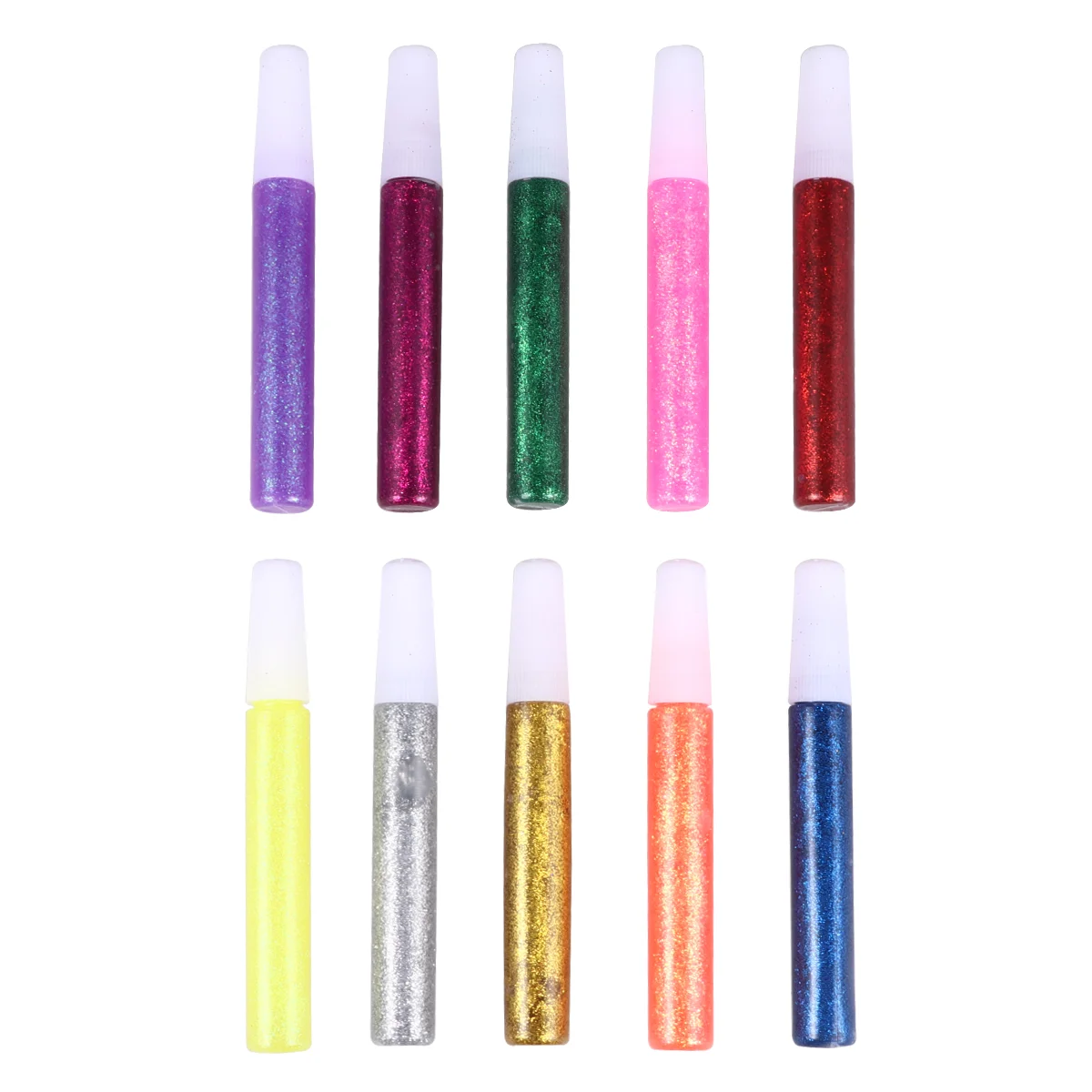 50pcs Colorful Glitter Glue Pens for Painting Crafts School Projects 5 Sets Mixed Colors Flicker Pen Supplies