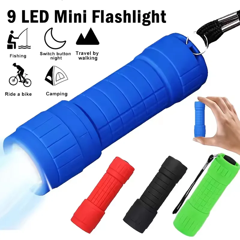 Mini Handheld Children's 9 LED Flashlight USB Rechargeable Portable Outdoor Pocket Light Waterproof Camping Emergency Lantern