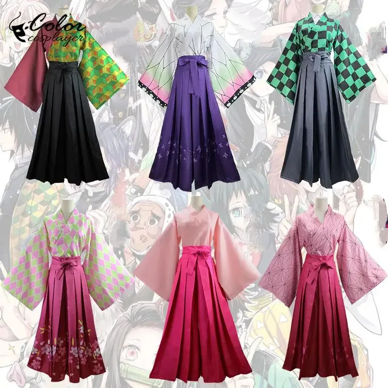 일본 애니메이션 코스프레 토미오카 기유 코쵸우 시노부 카마도 네즈코 카마도 탄지로 츠유리 카나와 일본 기모노
