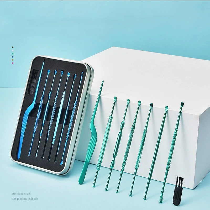 

Красочный двойной пружинный набор инструментов для удаления ушной серы, спиральный набор инструментов для удаления ушной серы, безопасный совок для чистки ушей для взрослых, личной гигиены