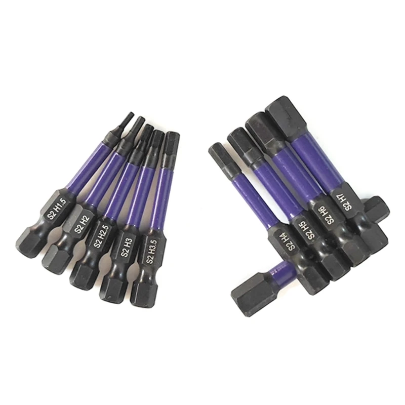 Imagem -02 - Magnética Chave Allen Drill Bit Grupo Impacto Cabeça Hex Chave de Fenda Bit Grupo Hex Shank Presentes de Natal 10 Pcs 4