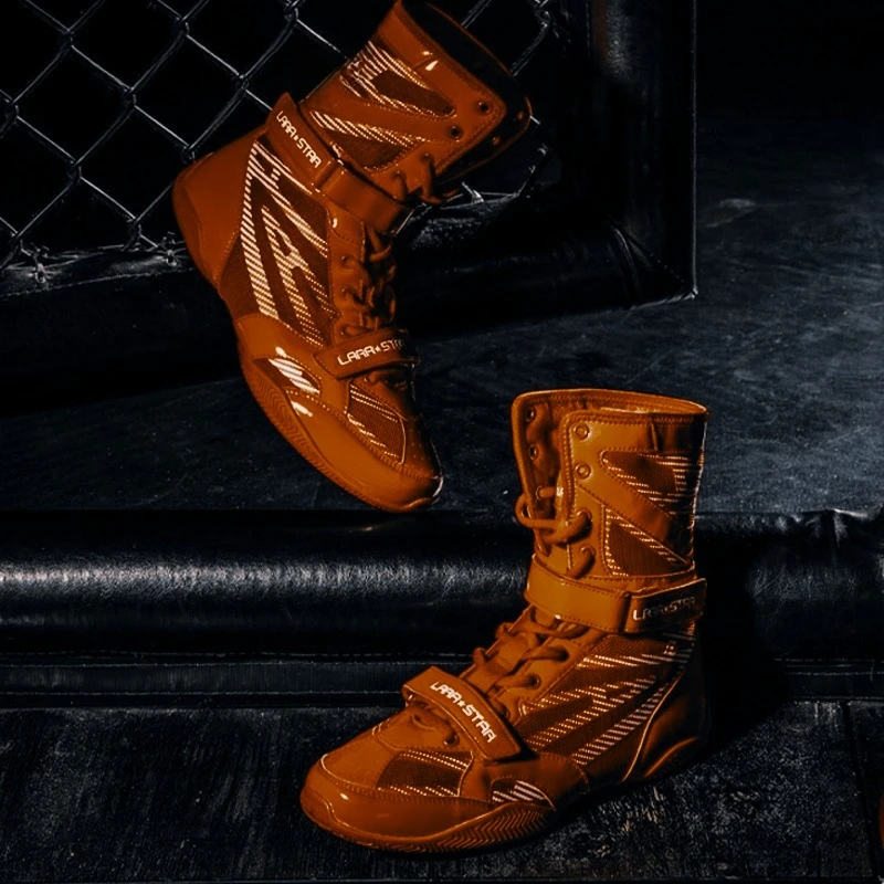 

Original Brand Professional Competition Sport Boxing Fighting Boots Top Quality Wearable Wrestling Shoe High Top Boxing Sneaker
