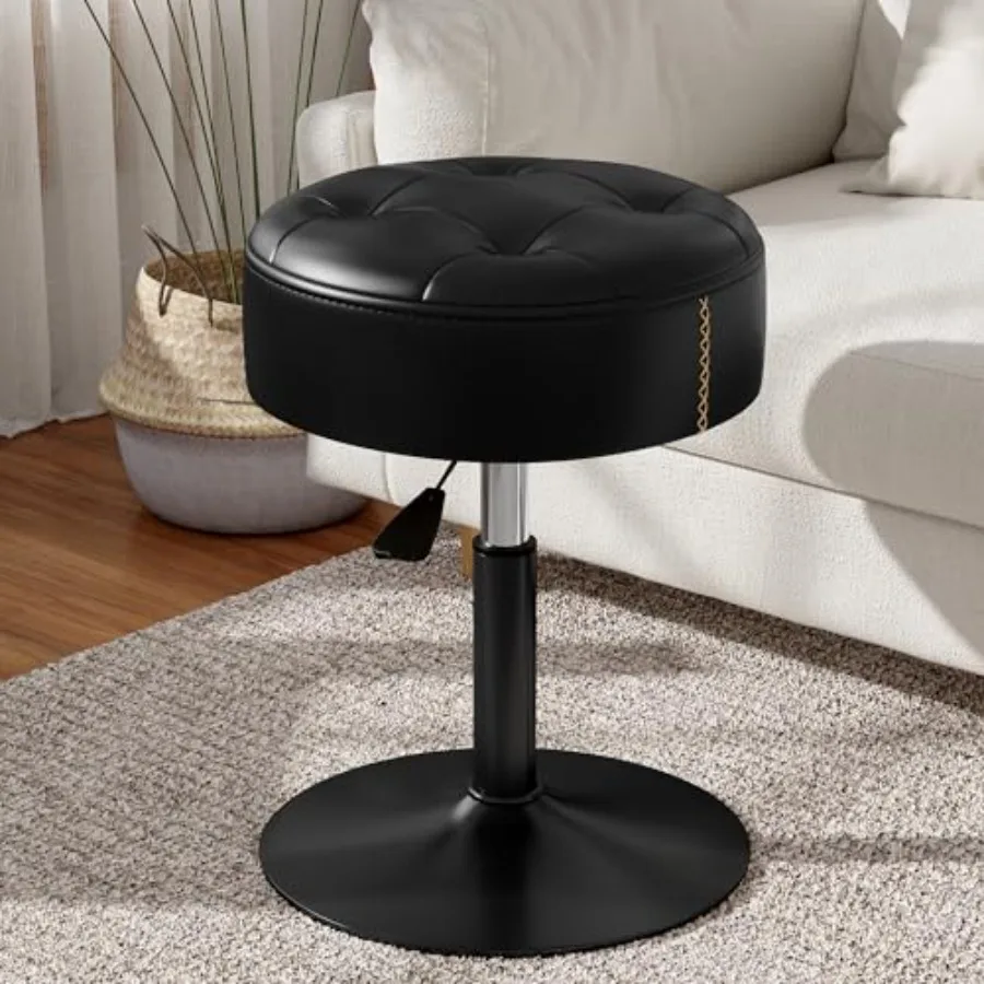 

® Vanity Stool with High-Density Non-Sagging Foam and Metal Base Vanity Chair for Makeup Room Height Adjustable 360° Swivel Ott