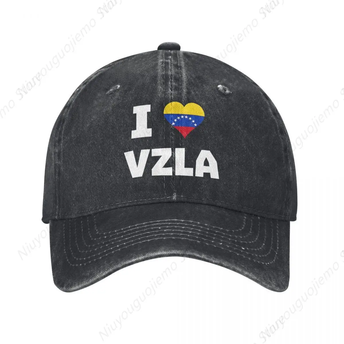 Vintage I Love VZLA Camiseta Bandera Corazon Venezuela Baseball Cap Distressed Denim Snapback Cap Venezuelan Outdoor Travel Cap