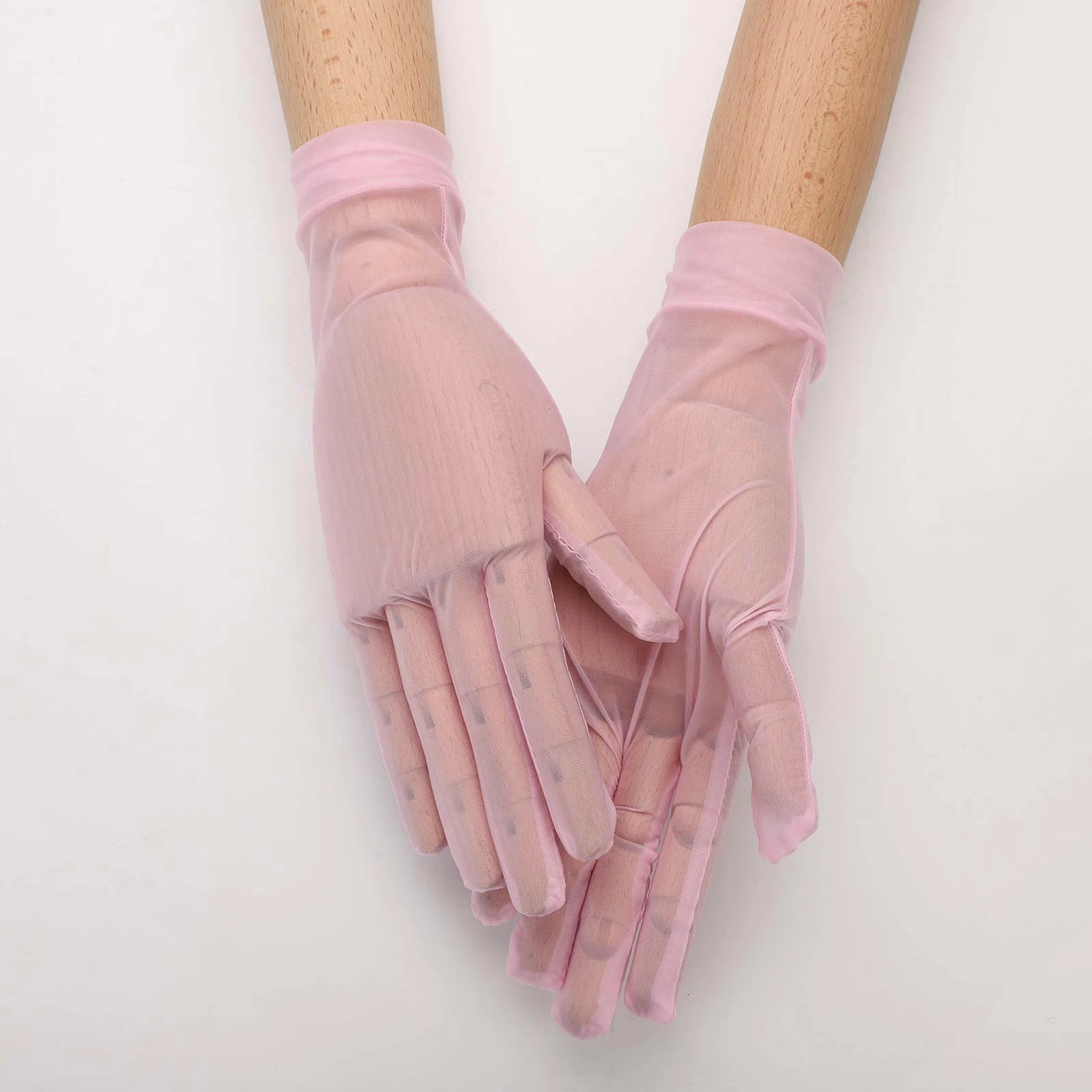 Ultra-thin Glossy Oil Stocking Gloves Wrist Length Full Finger See Through Gloves Mittens Accessory for Nightclub Opera Party