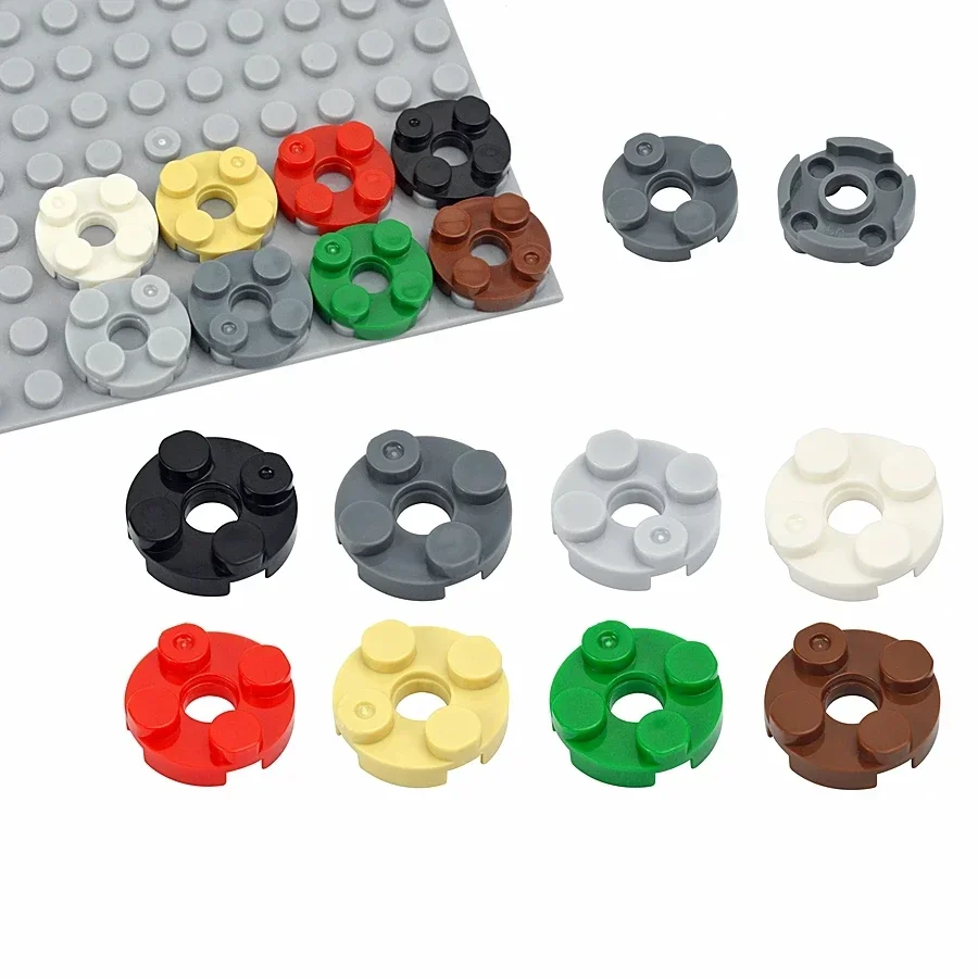 MOC Bricks 50Pcs 4032b Plate Round 2x2 With Hole DIY Accessories Parts Educational Building Block Assembling Children Toys