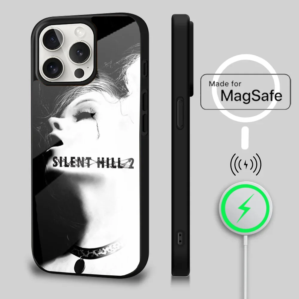 Horror Games S-Silent H-Hill Phone Case For iPhone 16 15 14 13 12 11 Plus,Pro,Max Mini Magsafe Magnetic Wireless Charging