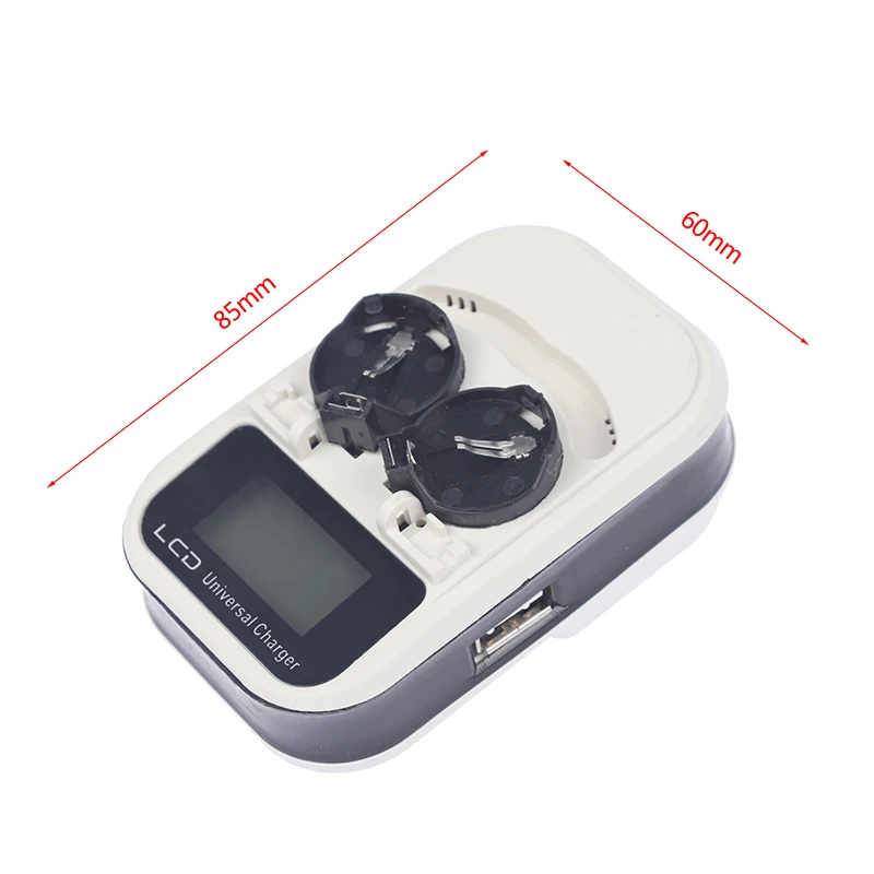 1pc 3.7V LCD EU Plug Button Battery Charger Recharging For CR2032 Indicator Intelligent 2-Slot US Plug Battery Charger