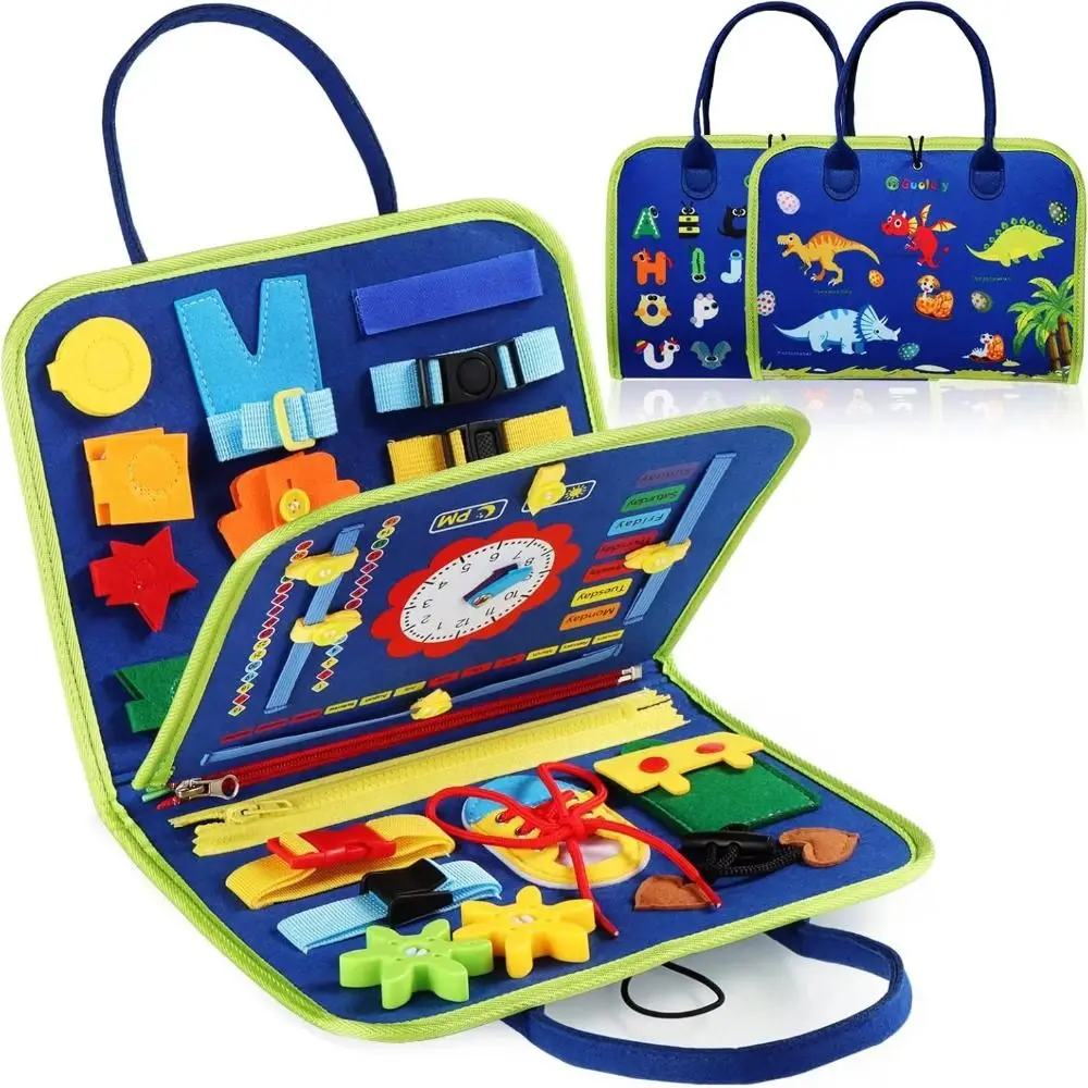 Criativo bonito feltro ocupado placa habilidades de vida dos desenhos animados 3d livro de atividades silencioso com alça portátil ocupado placa montessori brinquedos