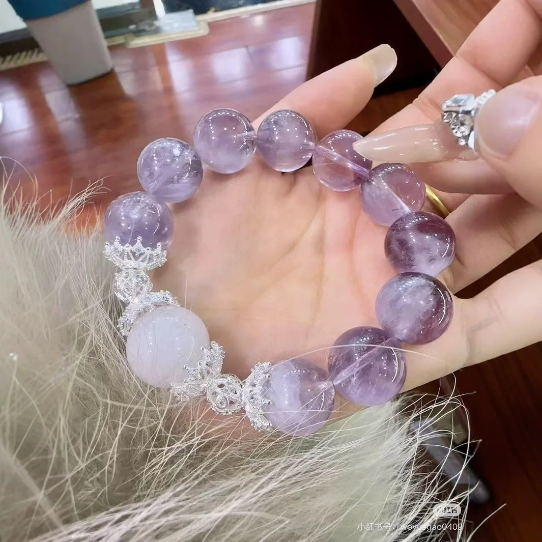 

Natural Amethyst Bracelet, Purple Rabbit Fur Crystal Women's Bracelet, Fashion, Light Luxury, Gift