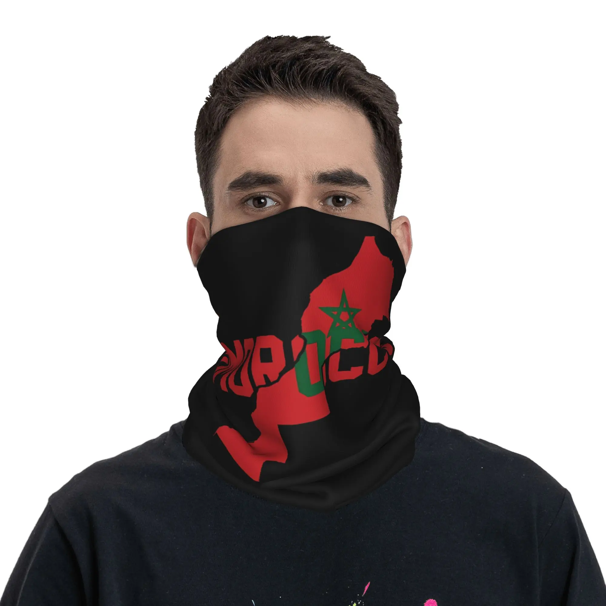 Morocco Flag Map Magic Scarf Merch Neck Gaiter  Bandana Warm Cycling Headwear Unisex All Season
