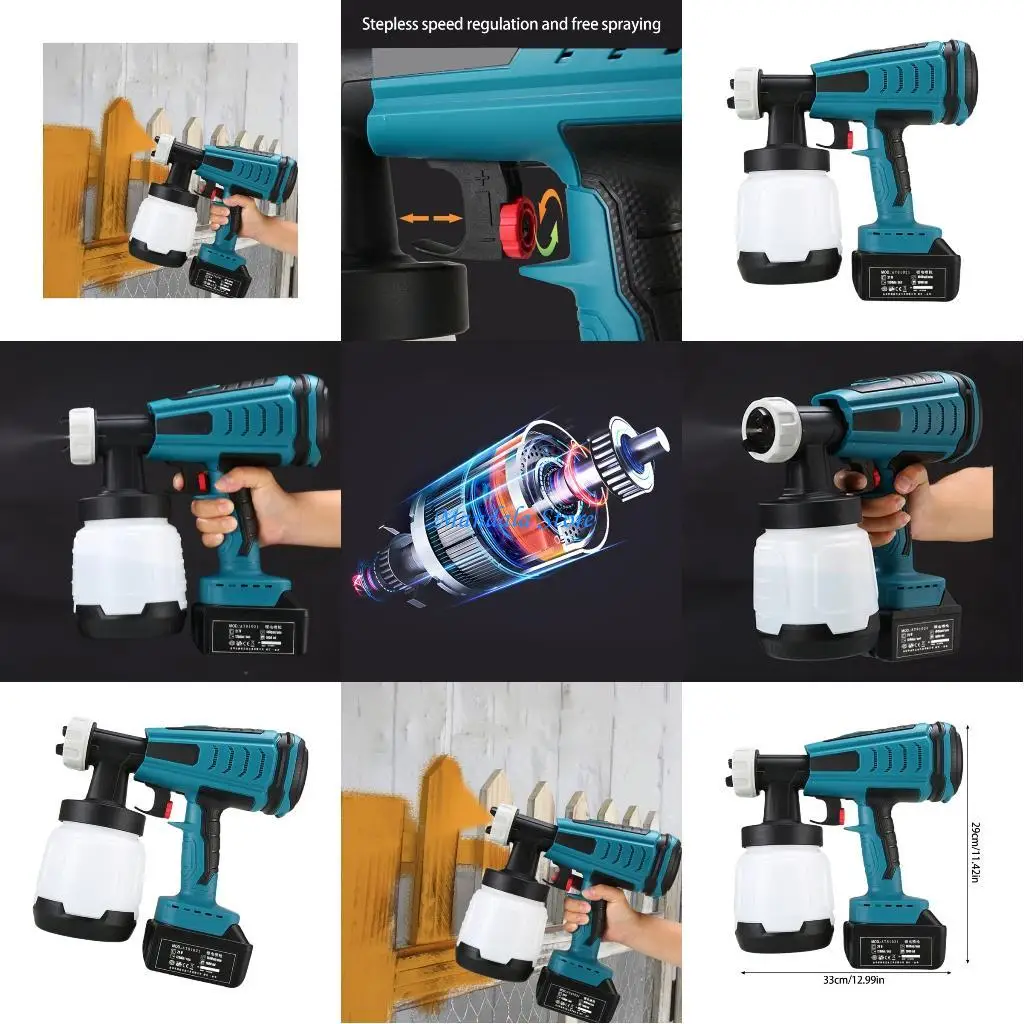 

U2JC Wireless Electric Paint Sprays Guns Brushless Motor Portable for Indoor Outdoor