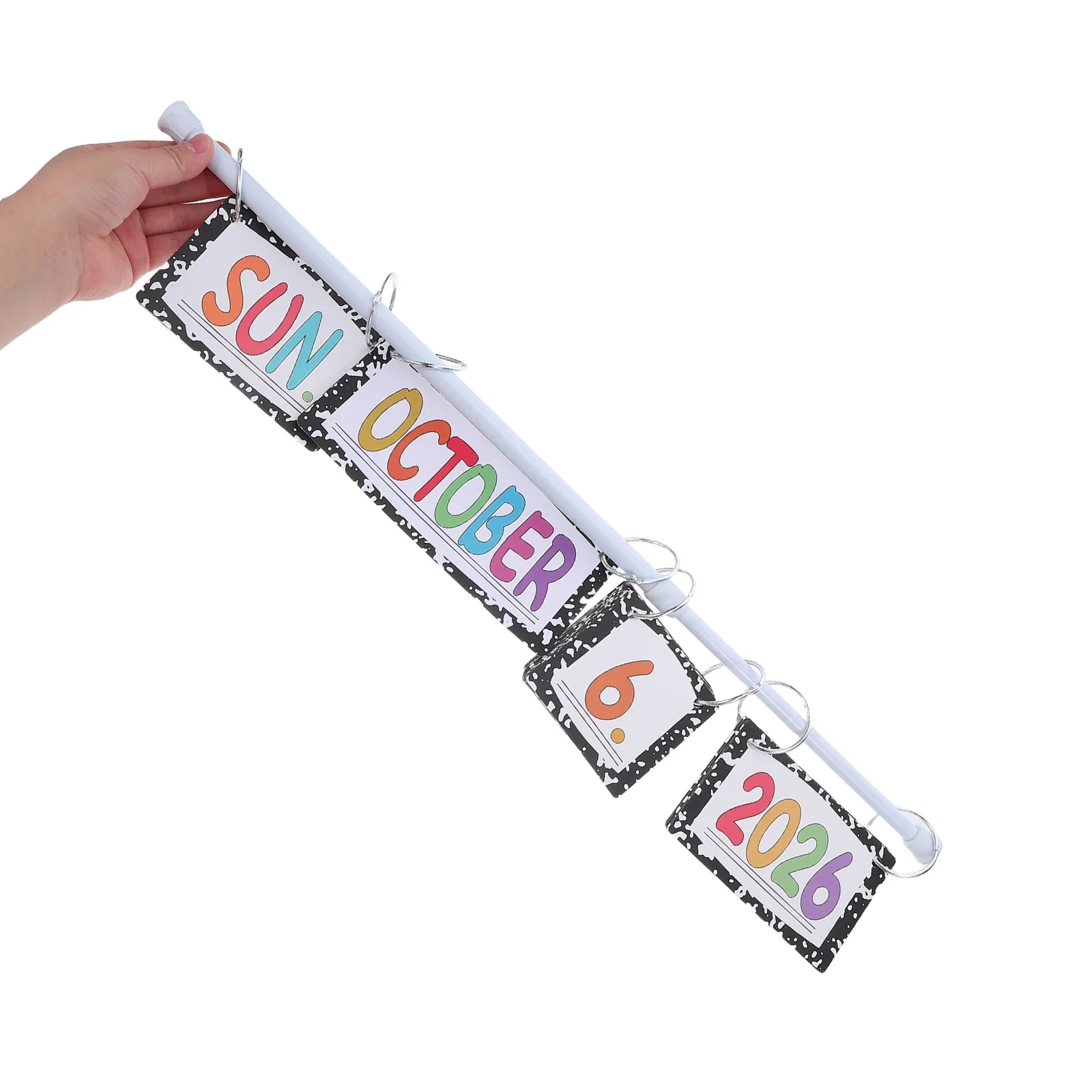 

Classroom Flip Calendar Bulletin Board Set Adjustable Holder Date Cards Colorful Pastel Leaves Educational School Decor