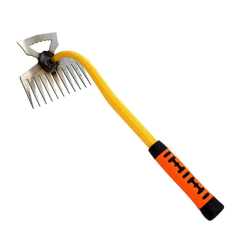 

Garden Weeding Tool Hand Weeder Tool Weed Puller Tool Weed Remover Stainless Steel Uprooting Weeder with Long Handle Multi-teeth