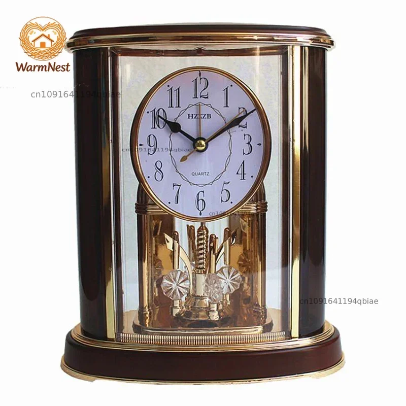 Luxury Crystal Table Clock Vintage Silent Watches Bedroom Bedside Desktop Clocks Desk Living Room Home Decoration Ornaments Gift