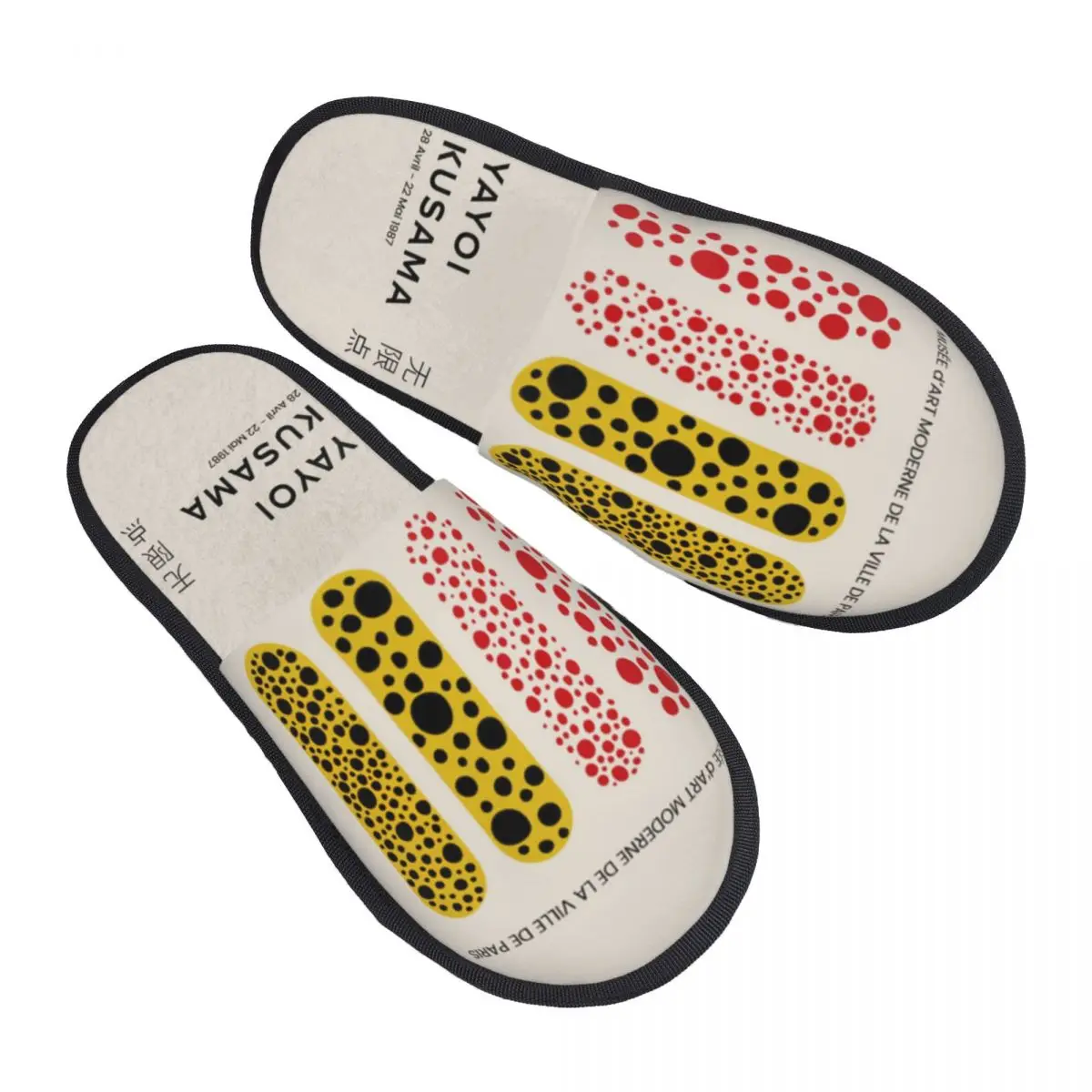 Chinelos de espuma de memória personalizados para mulheres, Yayoi Kusama, arte abstrata, scuff macio, sapatos de casa, quarto