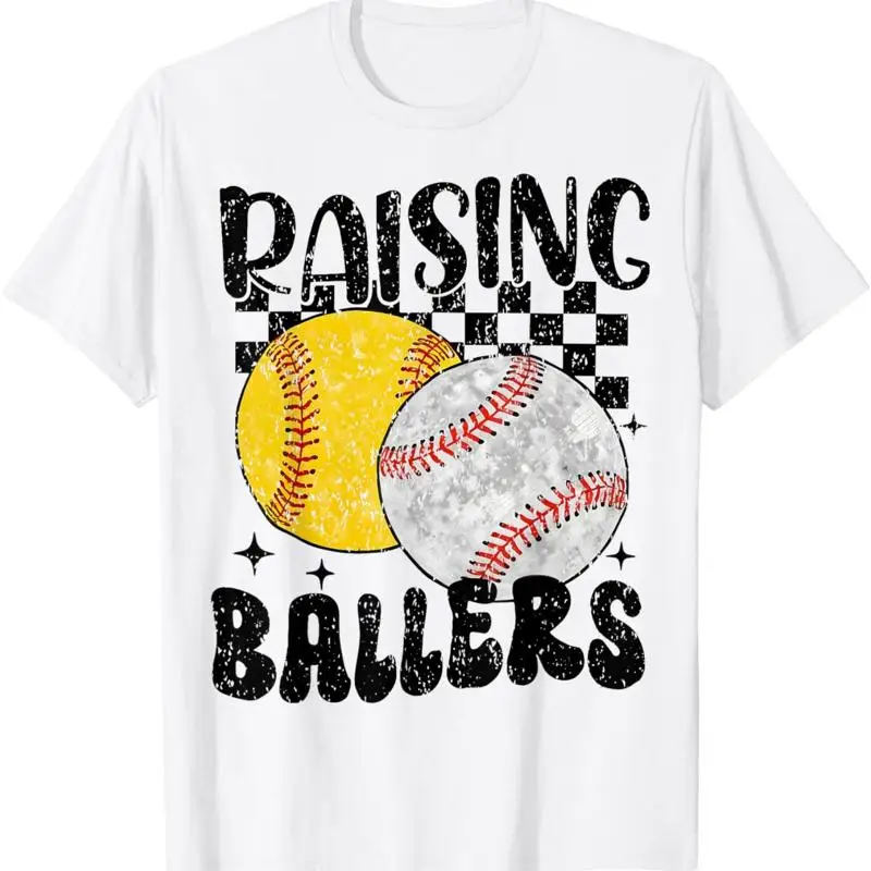 

Raising Ballers Бейсбольная софтбольная мама для футболки