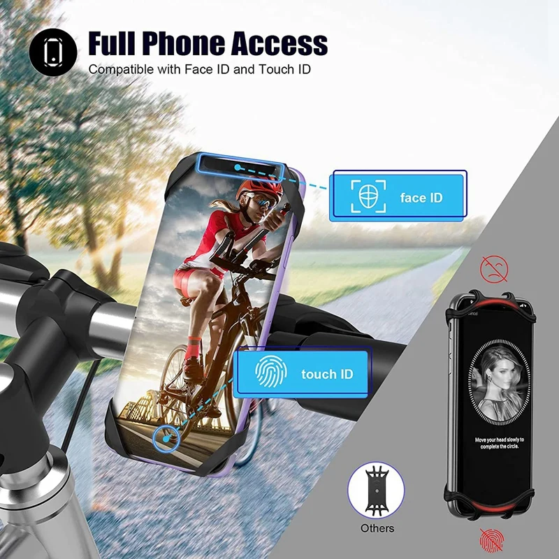 Supporto per telefono cellulare con manubrio per moto supporto per cellulare girevole e regolabile a 360 ° per biciclette e motocicli