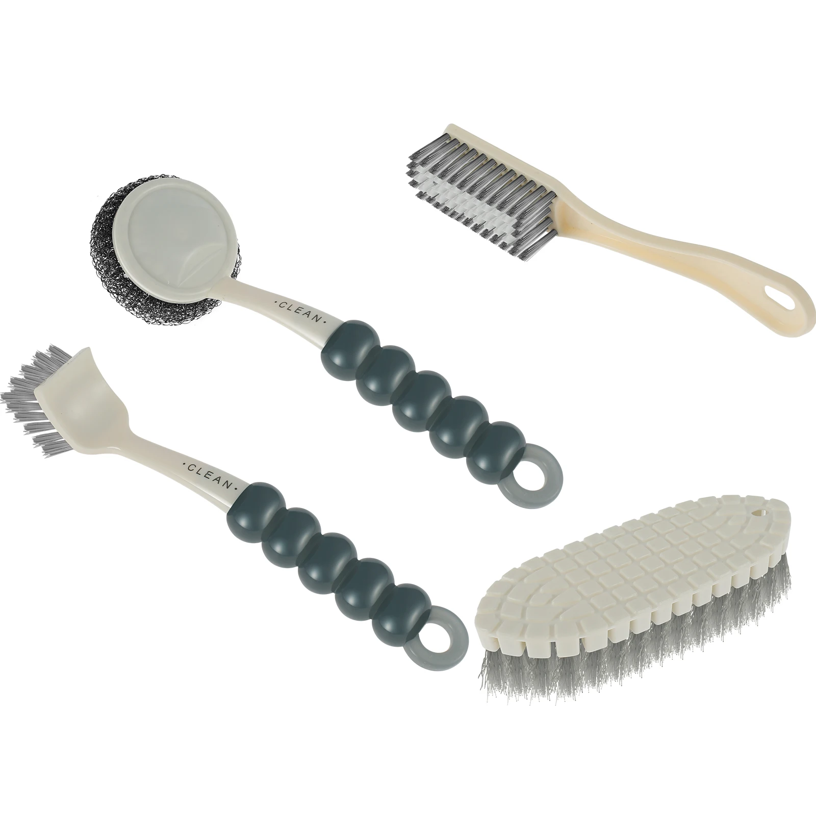 4Pcs Cleaning Brushes Set Complete Scrub Brush Set Kitchen Dish Brush with Comfortable Grip Bendable Scrub Brush Portable Shoe