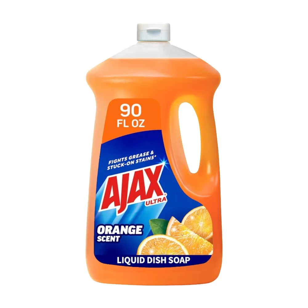 Ultra Concentrated Orange Scented Dishwashing Liquid Soap 90 Fl Oz Large Bottle Triple Action Power Clean Grease Cutting