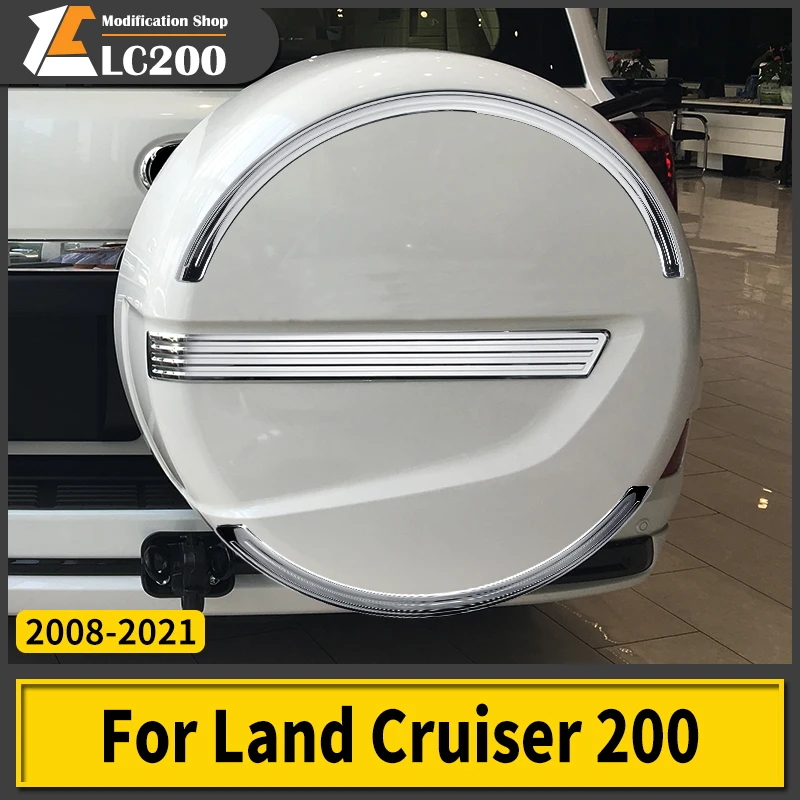 For Toyota Land Cruiser 200 2008-2021 2020 2019 Spare tire Chrome Decorative strip LC200 FJ200 Exterior upgraded Accessories