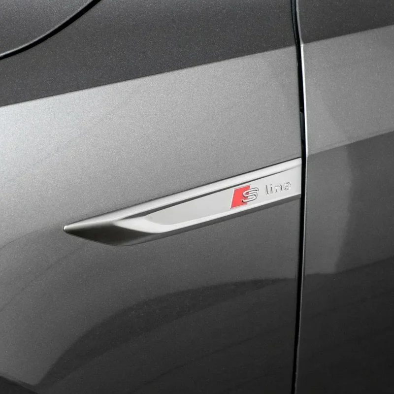 

For Audi A3 A4 B8 8P 8V A6 C7 A5 Q5 B7 B6 B9 A7 SLINE Q3 Q7 Car Logo Modification Leaf Plate Sline Side Label Decorative Sticker