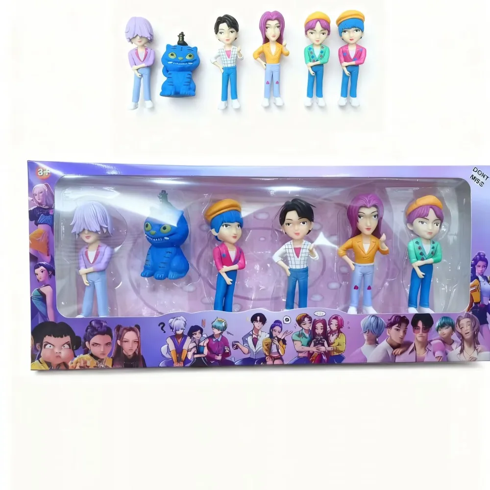 Nuevo 2026 6 unids/set Anime KPop Devil Hunter vinilo juguete Rumi Mira Zoi personaje máscara de vinilo caja ciega ornamento juguete regalo de Navidad