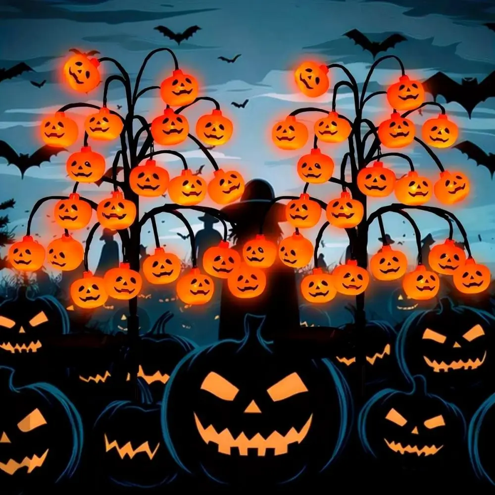 Halloween Solar Powered Stake Lamp Pumpkin Bat Ghost Tree Branch Decor For Outdoor Patio Garden Pathway Lighting