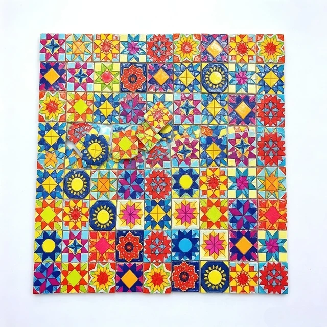 150g Pack Geometric Glass Mosaic Tiles for Artistic Decorations Handmade Garden Pot Decoration Soft Furnishing Creative Projects 5
