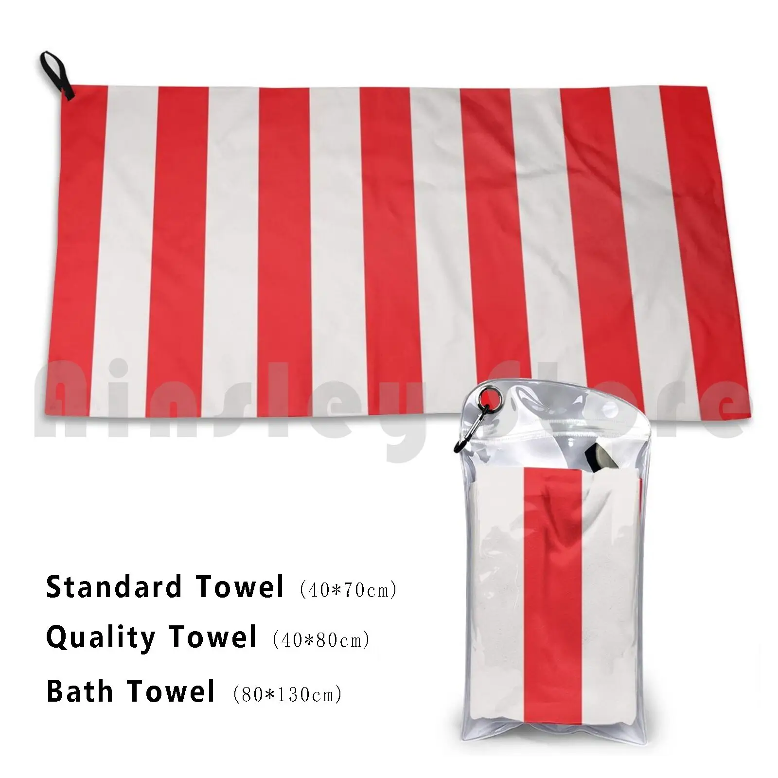 Red & White Stripes Bath Towel Beach Cushion 1427 Stripes Pattern Sheffield Stoke Football