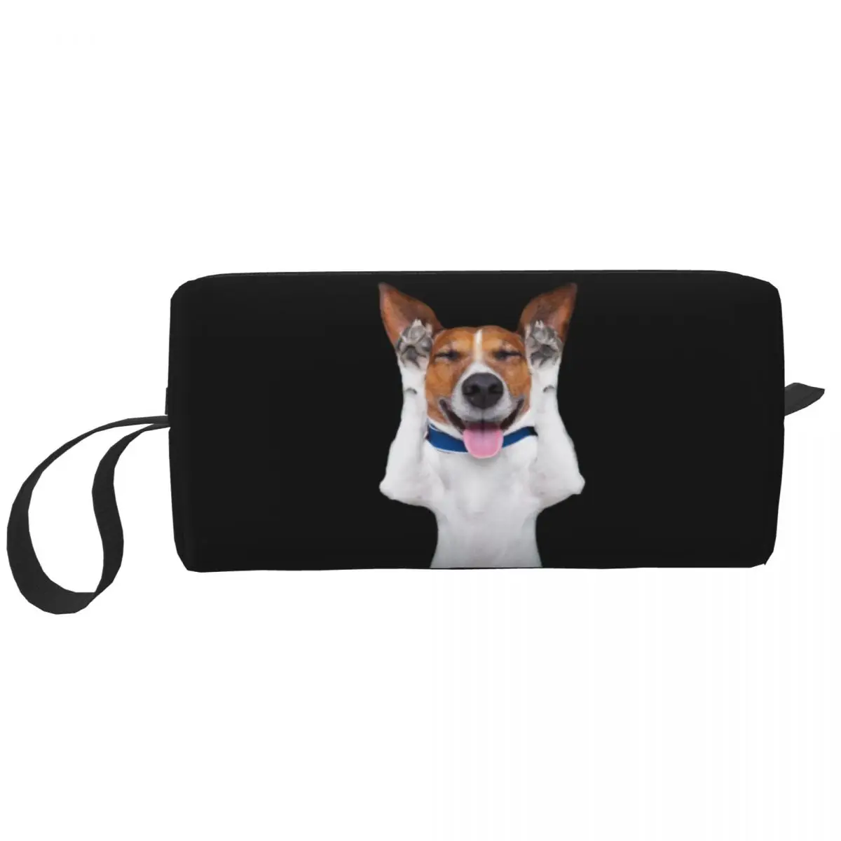 

Custom Funny Jack Russell Terrier Meme Toiletry Bag Women Pet Dog Lover Makeup Cosmetic Organizer Beauty Storage Dopp Kit Case