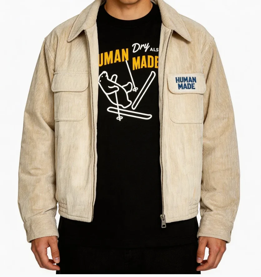 

Мужская футболка 2026 с принтом полярного медведя в японском ретро-стиле, хлопковая, повседневная, свободного кроя, оверсайз, с коротким рукавом, уличная одежда