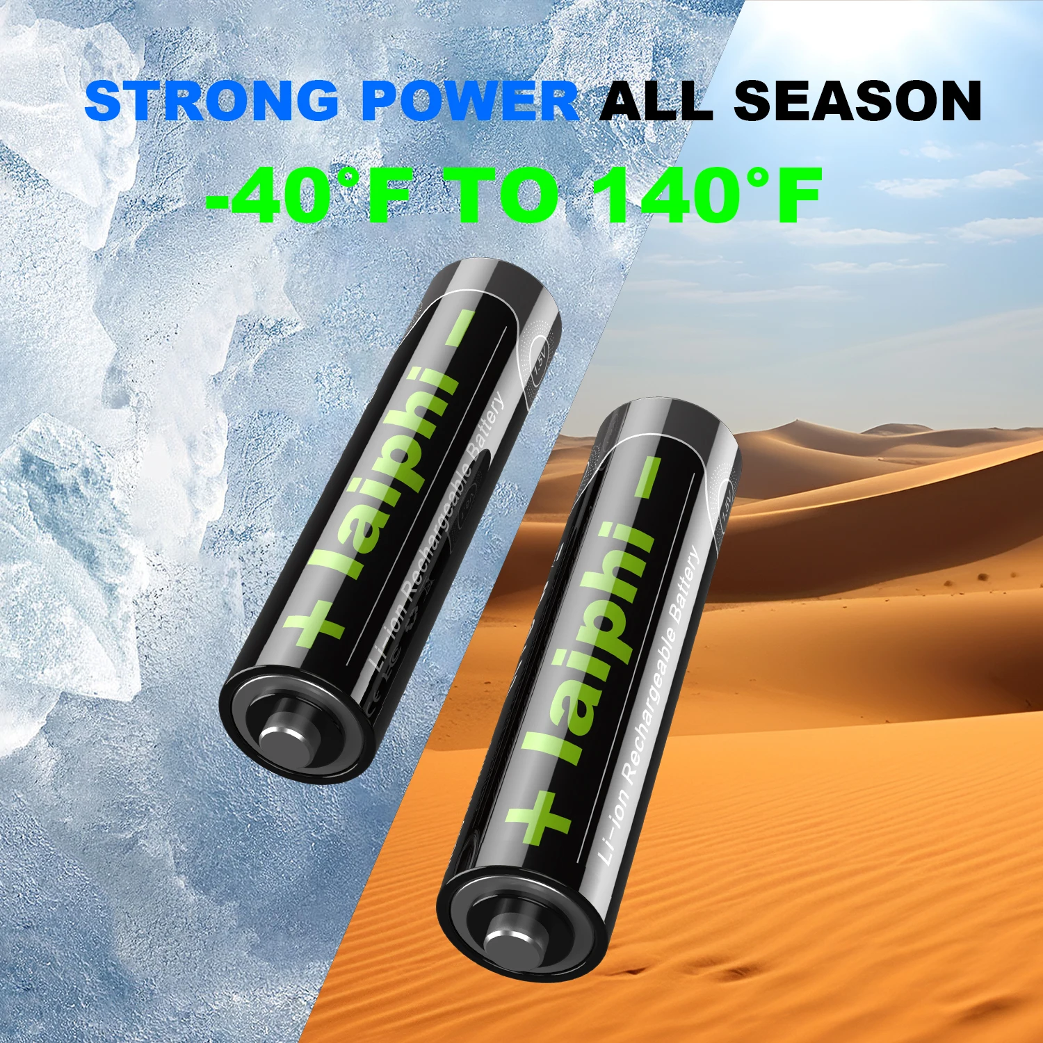Laiphi 1.5V AAA بطارية قابلة للشحن، شاحن بطاريات ليثيوم AAA بالجملة، مصباح يدوي، مروحة، آلة ألعاب، ماوس