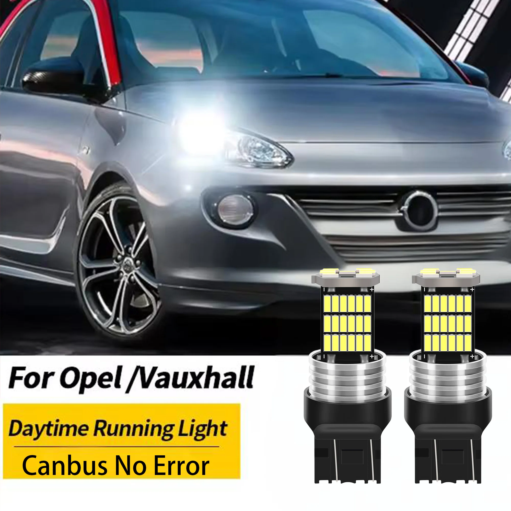 2x LED Daytime Running Light DRL Canbus W21/5W 7443 For Opel Adam Cascada Insignia A Corsa D E Astra J Meriva B Zafira C Vivaro